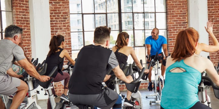 AFAA Instructor leading a cycling class