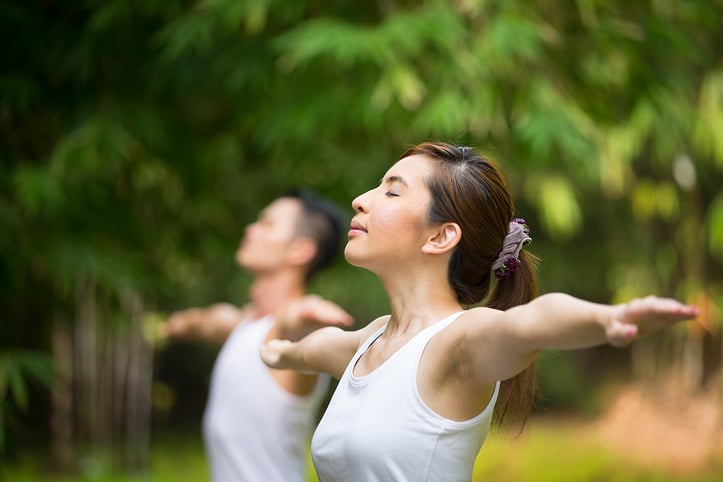 Female doing yoga pose