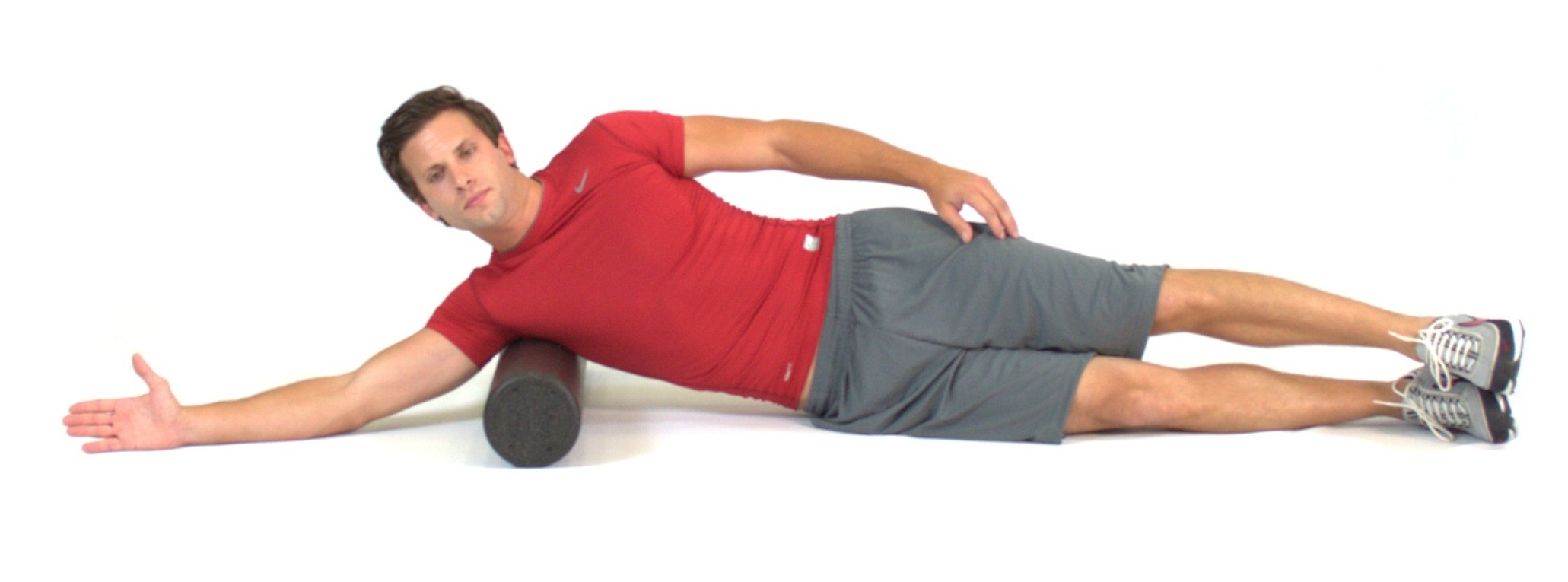 Foam roller best sale lat stretch