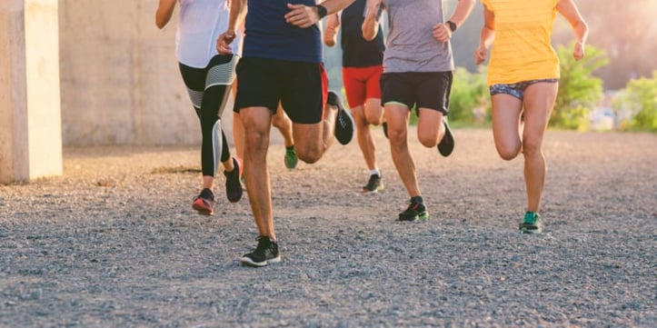a shot of runners and their IT bands