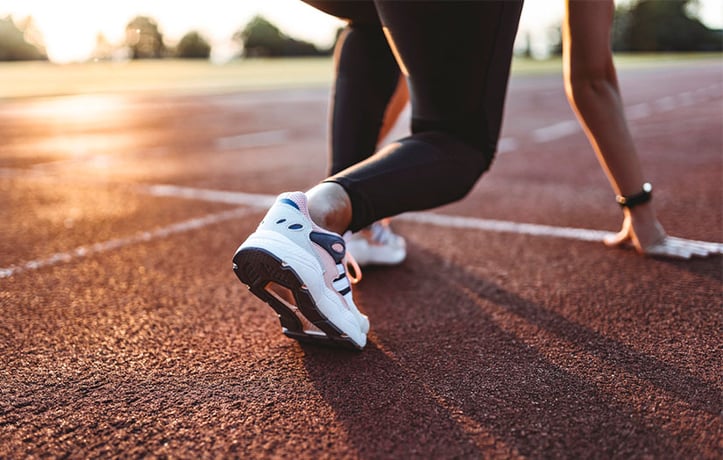athlete getting to run on the track