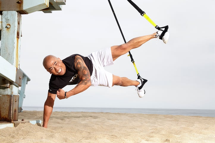 Brian Nguyen doing a TRX workout