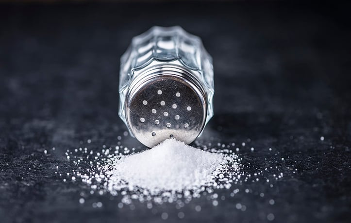 a salt shaker dumped over