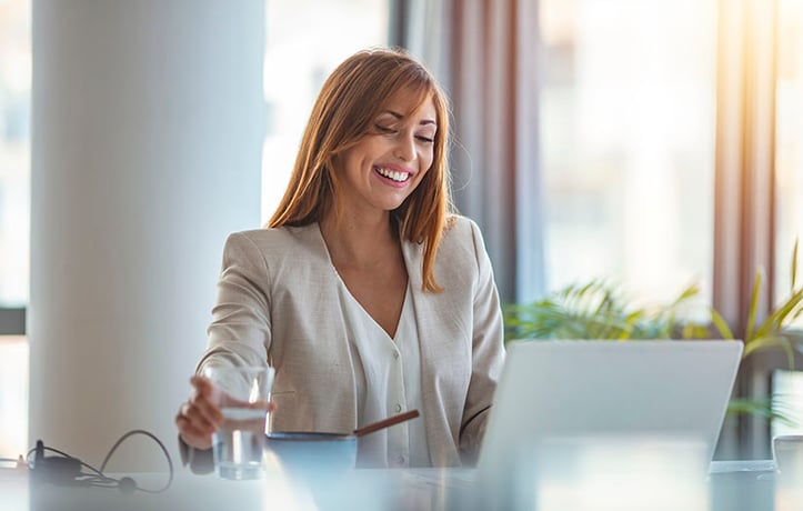 a business woman on a laptop