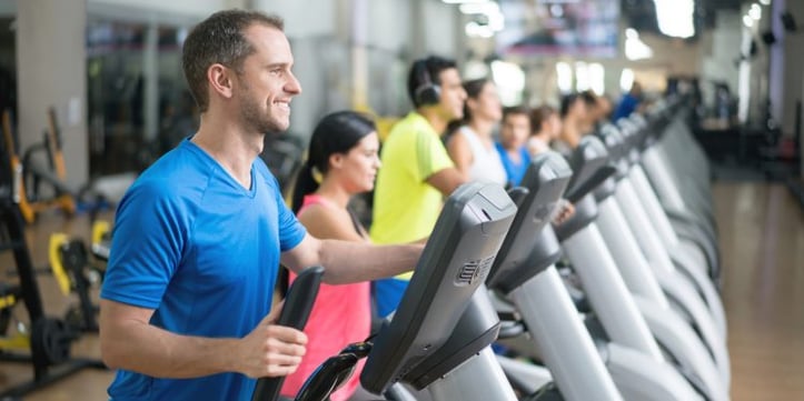 People running on treadmill