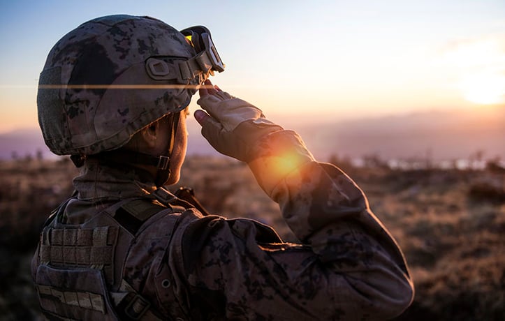 a military member saluting