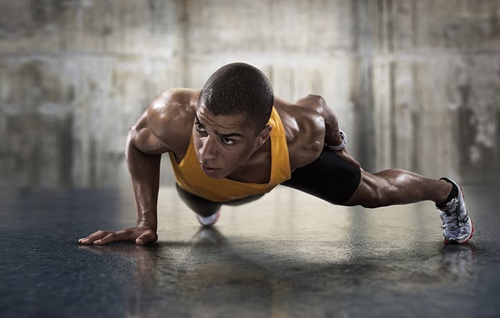 man doing a pushup