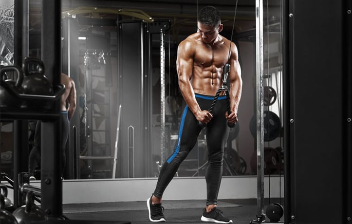 A man working out in a gym