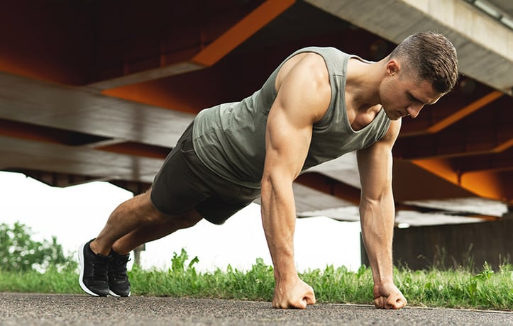 a man doing pushups for power