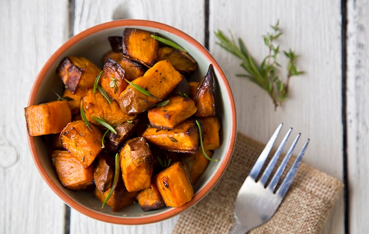 a bowl of sweet potatos