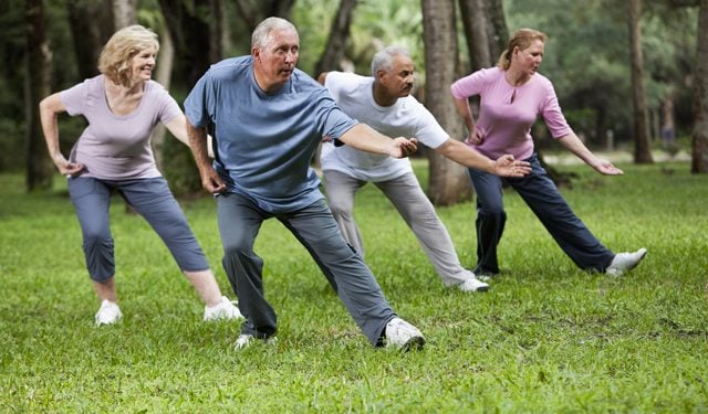 senior clients doing tai chi