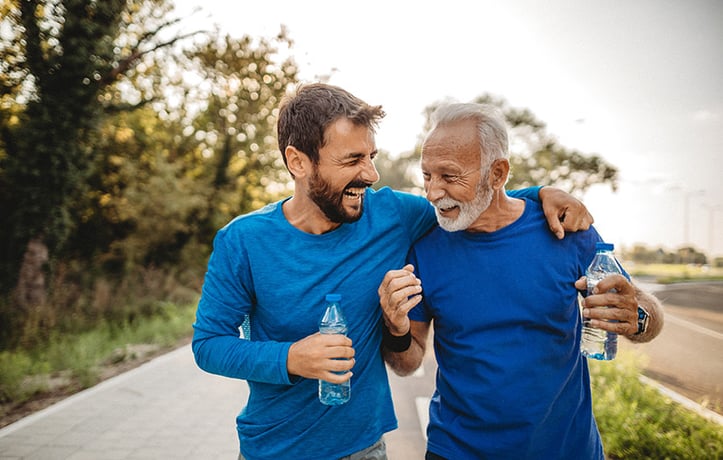 a wellness coach walking with their client