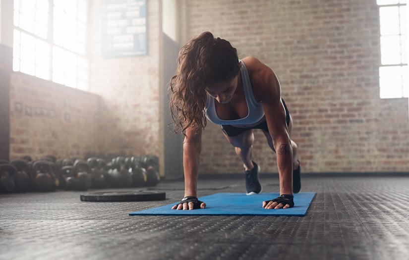 Woman doing push ups