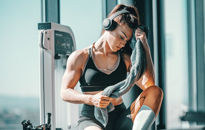 a woman in the gym after cutting weight