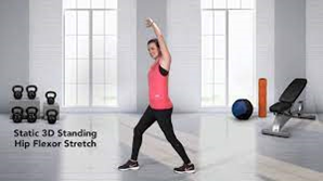 woman doing a standing hip flexor stretch